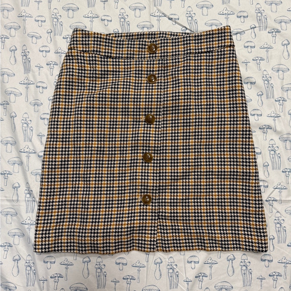 Ann Taylor Factory Brown Cream midi Skirt